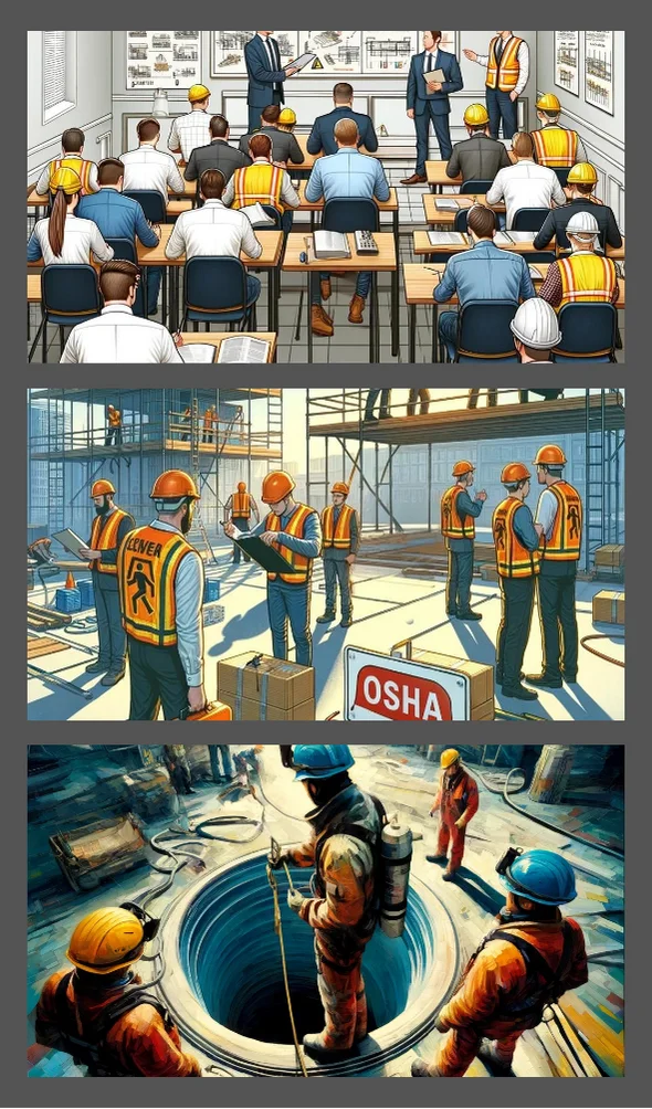 Safety officer reviewing a starter bundle kit, which includes essential safety gear and training materials for new safety officers to ensure workplace safety and compliance.