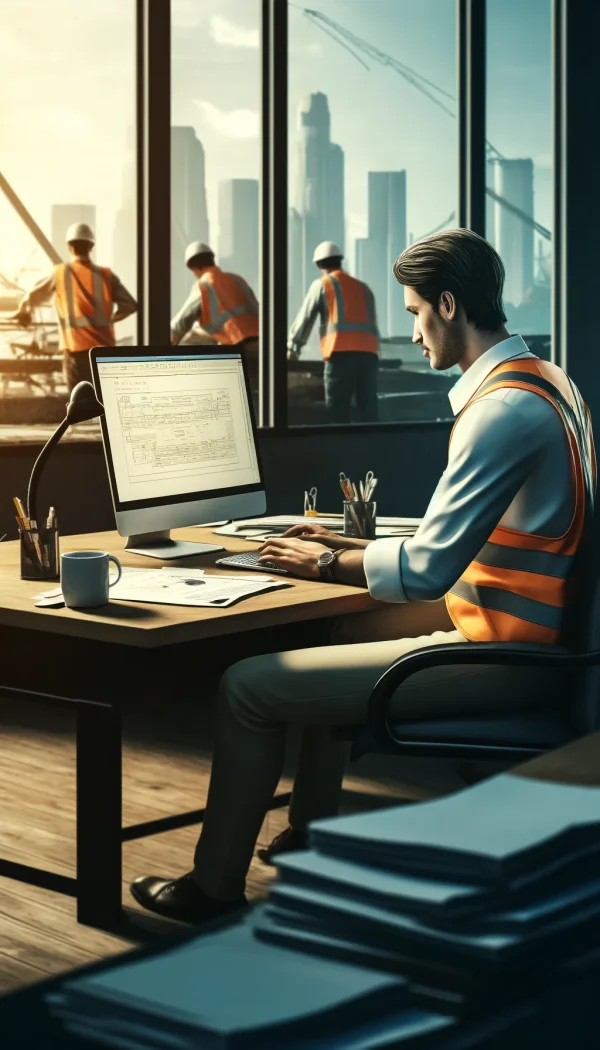 Contract administrator reviewing and managing contract documents, ensuring compliance with terms and conditions